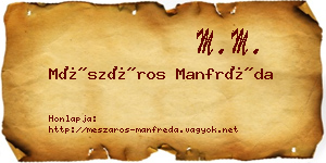 Mészáros Manfréda névjegykártya